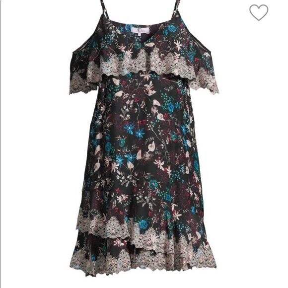 Parker thatcher crochet trim 100% silk mini dress💥 size S, NWT - Picture 3 of 11